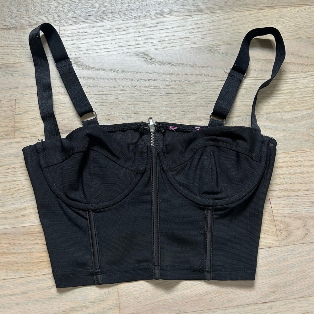 Black and Red Bustier Crop Tops